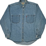 Vintage Levis Denim Shirt - Large Blue Cotton