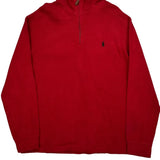 Vintage Polo By Ralph Lauren 1/4 Zip - XL Red Cotton
