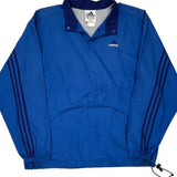 Vintage Three Stripes Adidas Windbreaker - Large Blue Polyester