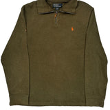 Vintage Polo By Ralph Lauren 1/4 Zip - Large Green Cotton