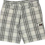 Dickies Checked Shorts - 38W 11L White Cotton