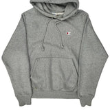 Vintage Reverse Weave Champion Hoodie - Small Grey Cotton Blend