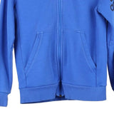 Age 11-12 Adidas Spellout Hoodie - Medium Blue Cotton Blend