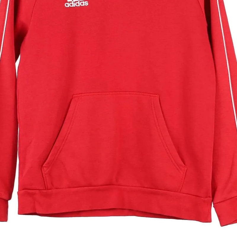 Age 13-14 Adidas Hoodie - Large Red Cotton Blend