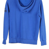 Age 11-12 Adidas Spellout Hoodie - Medium Blue Cotton Blend