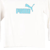 Age 6-7 Puma Long Sleeve T-Shirt - Small White Cotton