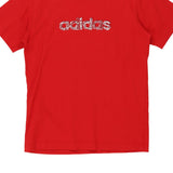 Age 12 Adidas Spellout T-Shirt - Small Red Cotton