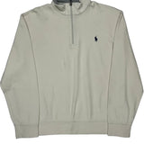 Vintage Polo By Ralph Lauren 1/4 Zip - Large Cream Cotton