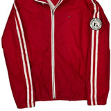 Tommy Hilfiger Logo On Chest And Sleeve Tommy Hilfiger Striped Jacket - Large Red Polyester