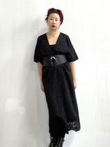 Black Burnout Velvet Kaftan