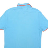 PUMA Mens Blue & Orange Short Sleeve Plain Polo Shirt S Cotton Blend