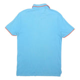PUMA Mens Blue & Orange Short Sleeve Plain Polo Shirt S Cotton Blend