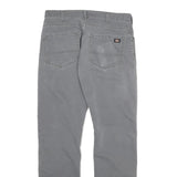 DICKIES Mens Jeans Grey Regular Straight Denim Medium W32 L30 Workwear Zip