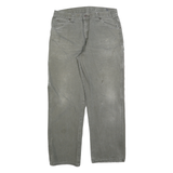 DICKIES Mens Jeans Grey Regular Straight Denim W34 L30 Workwear Durable Zip