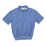 PALMLAND Mens Blue Short Sleeve Plain Polo Shirt L Casual Relaxed Fit