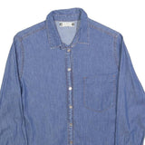 TERRANOVA Womens Blue Denim Shirt S Button Pocket Casual Lightweight Cotton