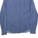 TERRANOVA Womens Blue Denim Shirt S Button Pocket Casual Lightweight Cotton
