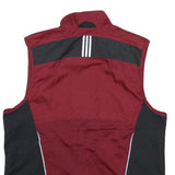 ADIDAS Mens Maroon & Black Sports Vest Jacket M Polyester Blend Zip Athletic