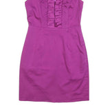 TED BAKER Womens Purple Sleeveless Day Cotton Blend Plain Midi M Elegant Dress