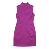 TED BAKER Womens Purple Sleeveless Day Cotton Blend Plain Midi M Elegant Dress