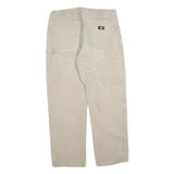DICKIES Mens Regular Beige Cotton Blend Trousers W36 L32 Workwear Straight Fit