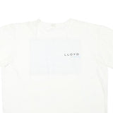 Mens White Lloyd Graphic T-Shirt XL Short Sleeve Crew Neck Cotton Blend Casual