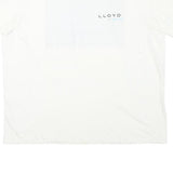 Mens White Lloyd Graphic T-Shirt XL Short Sleeve Crew Neck Cotton Blend Casual
