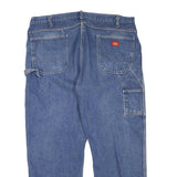 DICKIES Womens Jeans Blue Regular Straight Denim Medium W40 L30 Durable Zip