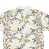 NAUTICA Mens Cream & Grey Floral Print 2XL Cotton Blend Short Sleeve Polo Shirt