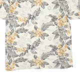 NAUTICA Mens Cream & Grey Floral Print 2XL Cotton Blend Short Sleeve Polo Shirt
