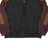 LONDON FOG Mens Black & Burgundy Colourblock Jacket XL Polyester Blend Zip
