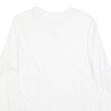 ADIDAS Mens White Athletic Long Sleeve Crew Neck Cotton Blend T-Shirt M