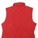 ST JOHNS BAY Womens Red Quilted Sleeveless Jacket S Polyester Blend Zip Pockets