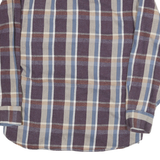 Mens Blue Brown & Beige Check Relaxed Fit Cotton Blend Shirt L Classic Button-Up