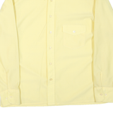 Mens Yellow Plain Shirt XL Polyester Blend Long Sleeve Button Closure Classic