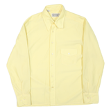Mens Yellow Plain Shirt XL Polyester Blend Long Sleeve Button Closure Classic
