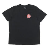 NIKE Mens Black Cotton Blend Graphic T-Shirt L Short Sleeve Crew Neck Logo