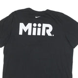NIKE Mens Black Cotton Blend Graphic T-Shirt L Short Sleeve Crew Neck Logo