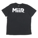 NIKE Mens Black Cotton Blend Graphic T-Shirt L Short Sleeve Crew Neck Logo
