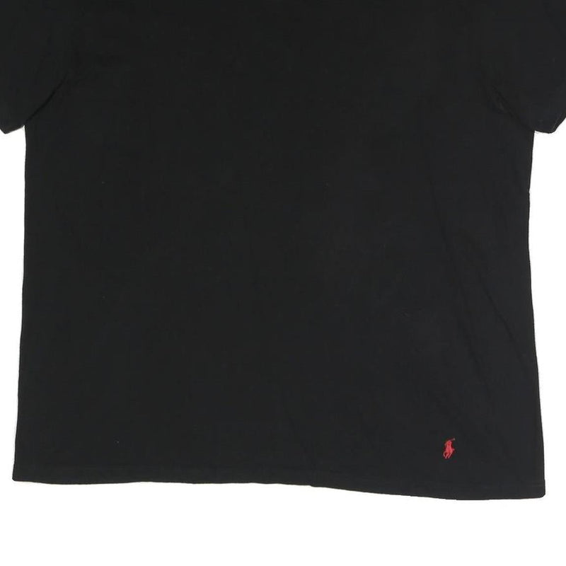 POLO RALPH LAUREN Mens Black V-Neck T-Shirt XL Cotton Blend Classic Fit