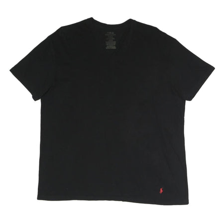 POLO RALPH LAUREN Mens Black V-Neck T-Shirt XL Cotton Blend Classic Fit