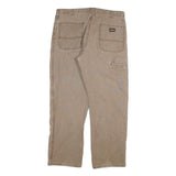 DICKIES Mens Cotton Blend Beige Regular Fit Straight Leg Trousers W38 L30