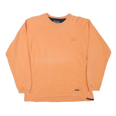 CHAMPION Mens Orange Crew Neck S Cotton Blend Casual Sweatshirt