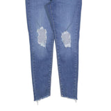 LEVI'S 710 Womens Jeans Blue Slim Skinny Denim Medium W27 L24 Distressed Raw Hem