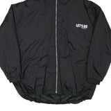 LET'S GO Mens Black Polyester Blend Zip Jacket 3XL Lightweight Graphic Print