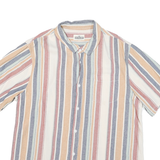 DISTILERY Mens Blue & Cream Striped Shirt XL Casual Cotton Blend Summer