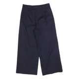 MAX MARA STUDIO Womens Relaxed Wool Blue Wide-Leg Trousers W27 L25