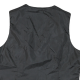 Mens Black Suede Coach Jacket XL Woven Classic Sleeveless Button Formal