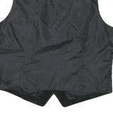 Mens Black Suede Coach Jacket XL Woven Classic Sleeveless Button Formal