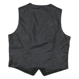 Mens Black Suede Coach Jacket XL Woven Classic Sleeveless Button Formal